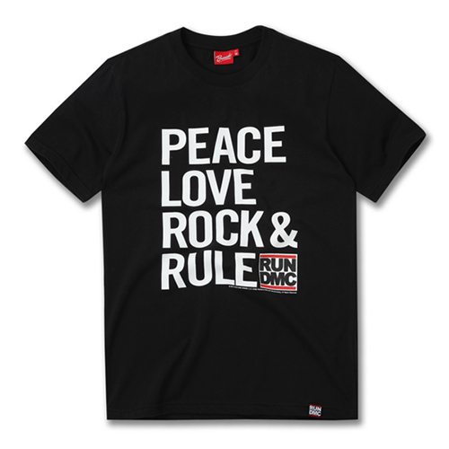 [RUN DMC] PEACE LOVE ROCK N RULE BLACK